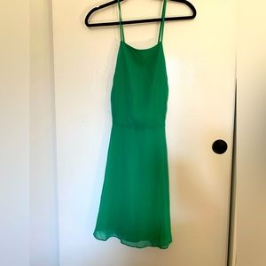 Lulu’s green crisscross back mini dress